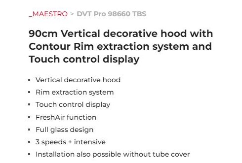 DVT 98660 TBS BK (chimney hoods)