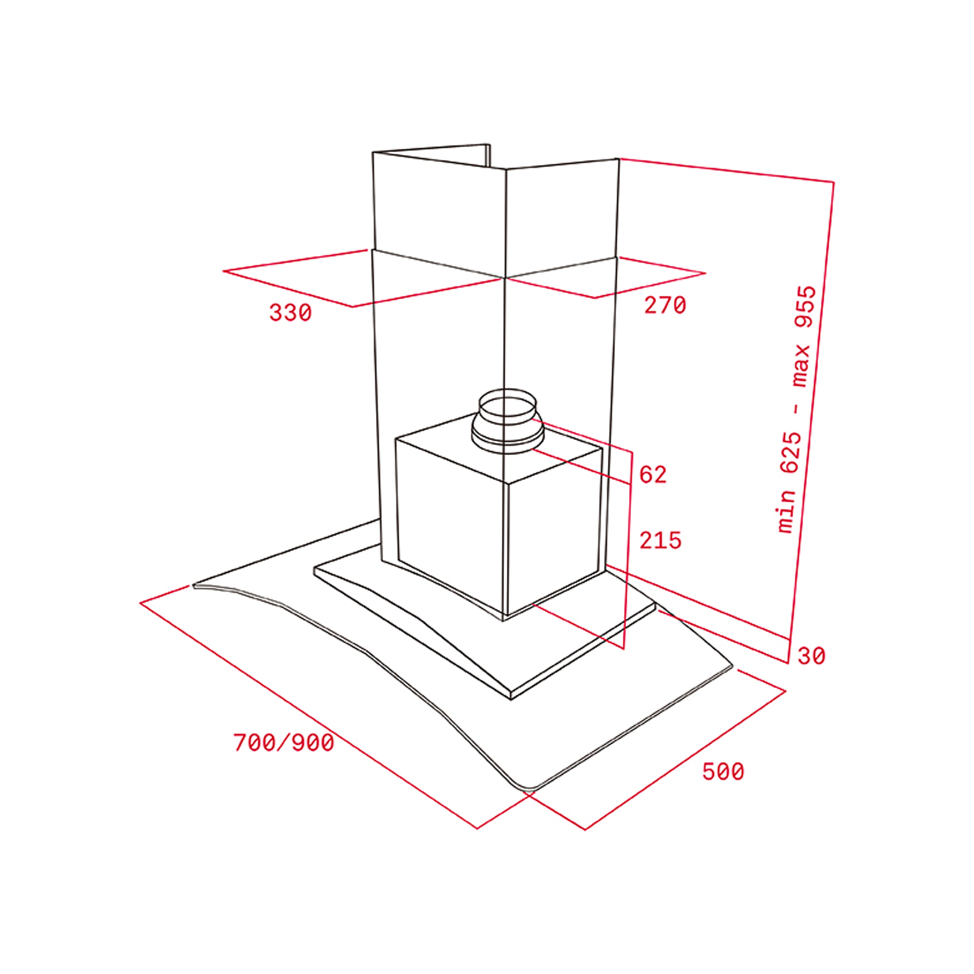 NC-980 Glass (chimney hoods)